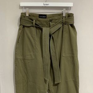 Green paper bag pant